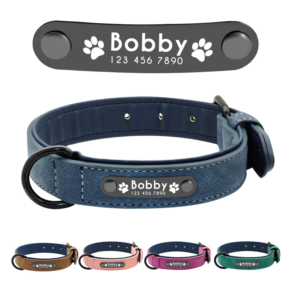 Personalisierbares Premium Lederhalsband für Hunde