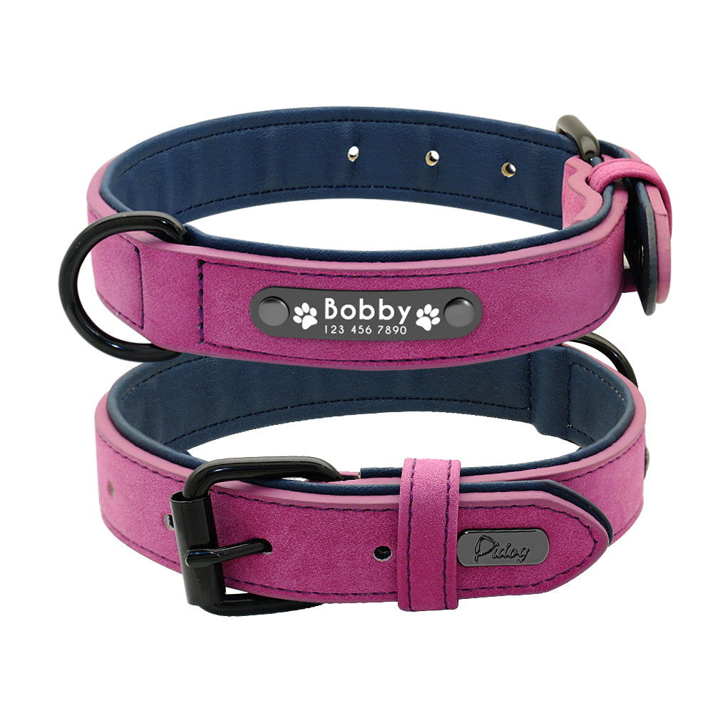 Personalisierbares Premium Lederhalsband für Hunde